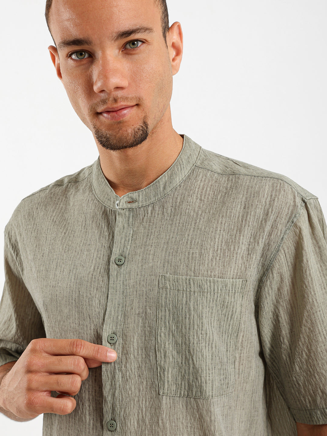 Loose Fit Crinkled Shirt