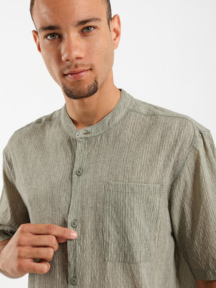 Loose Fit Crinkled Shirt