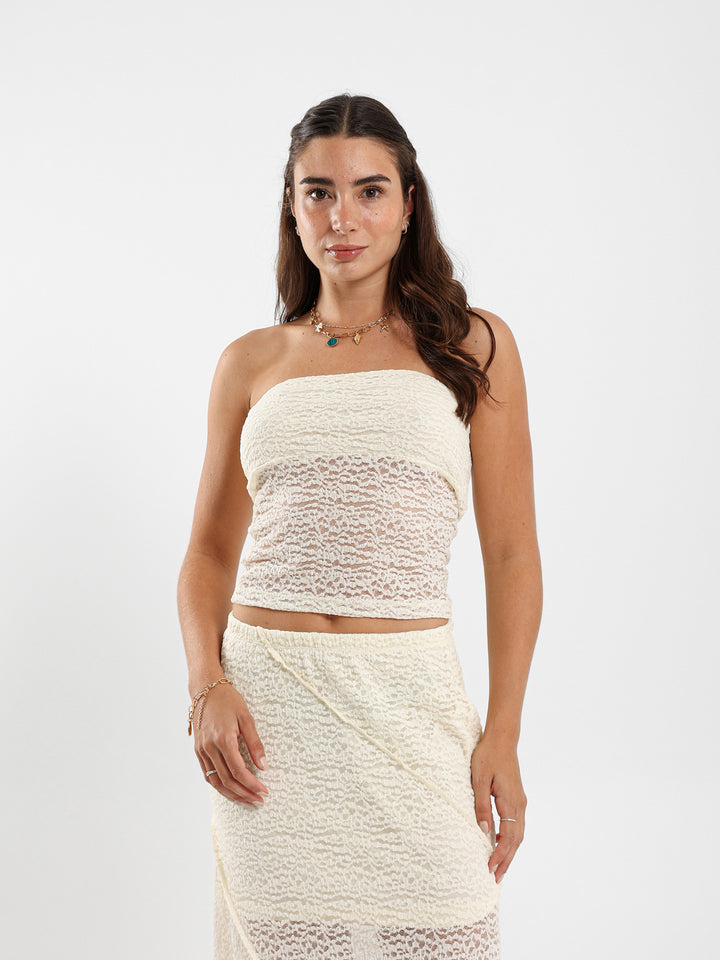 Strapless Lace Top