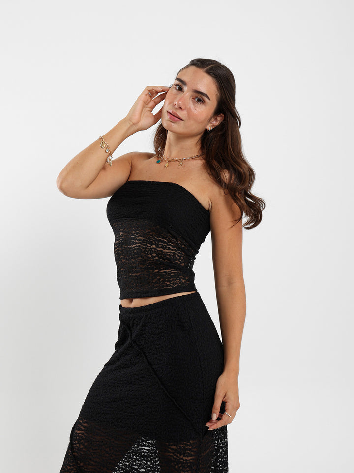 Strapless Lace Top