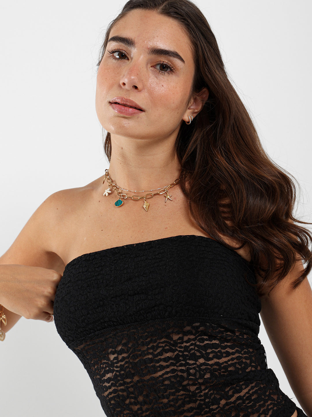 Strapless Lace Top
