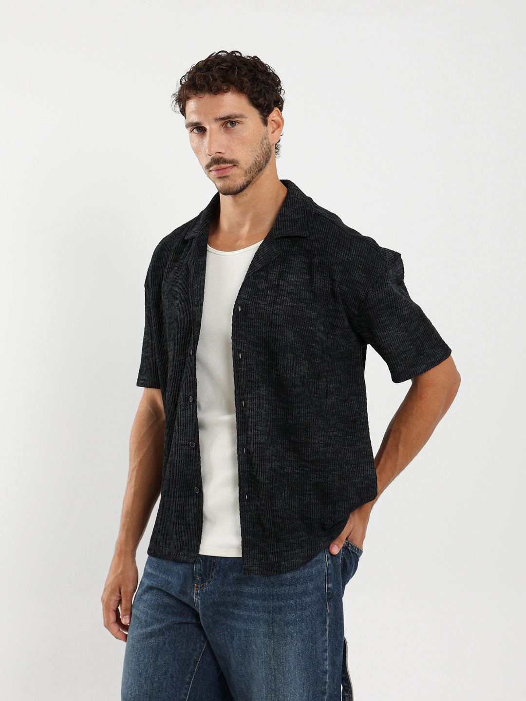 Textured Half Sleeve Shirt