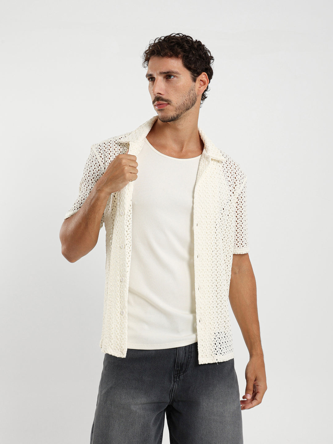 Textured Camp Shirt