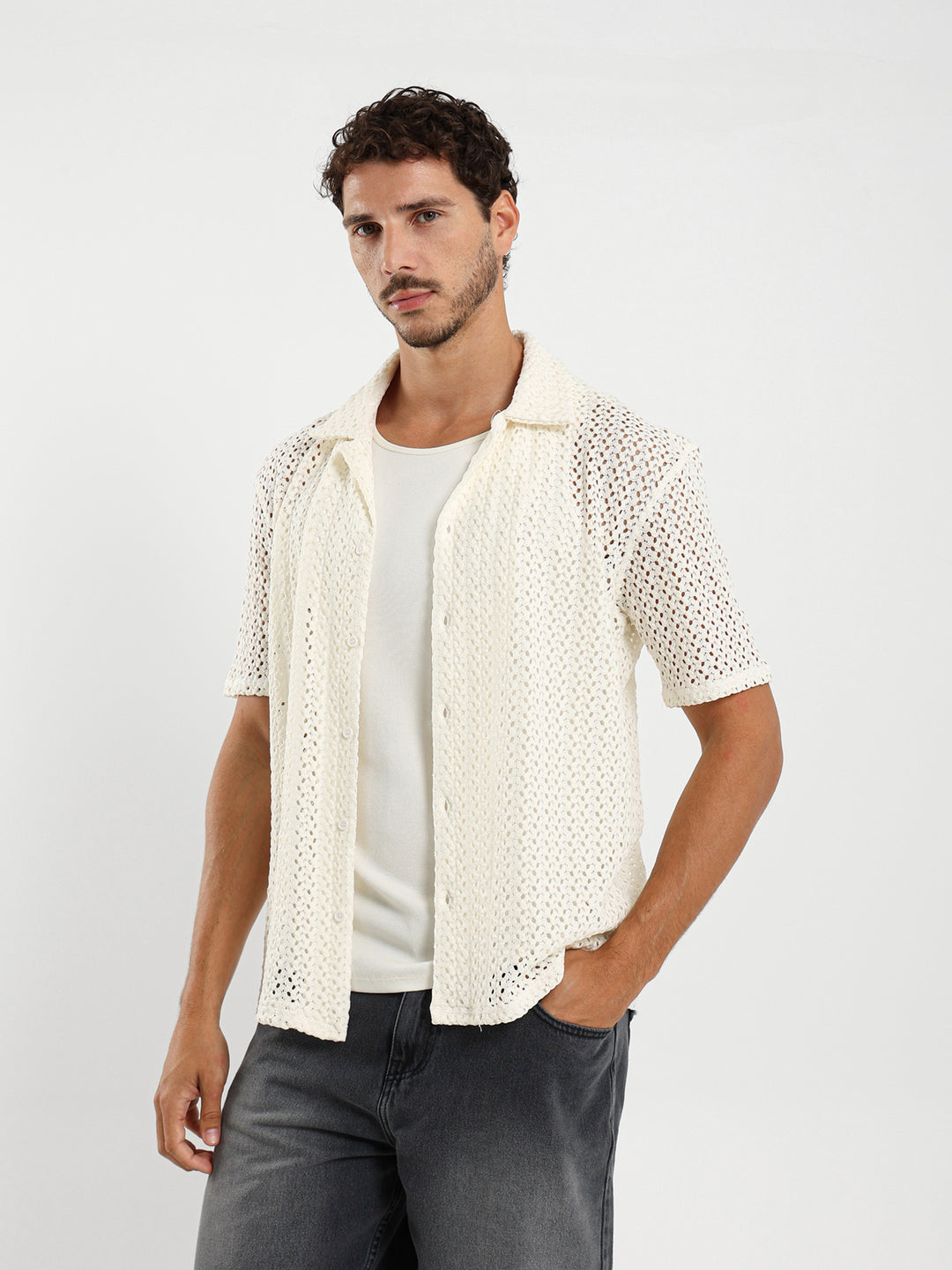 Textured Camp Shirt