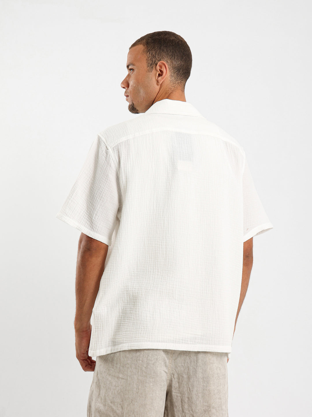 Embroidered Camp Collar Shirt