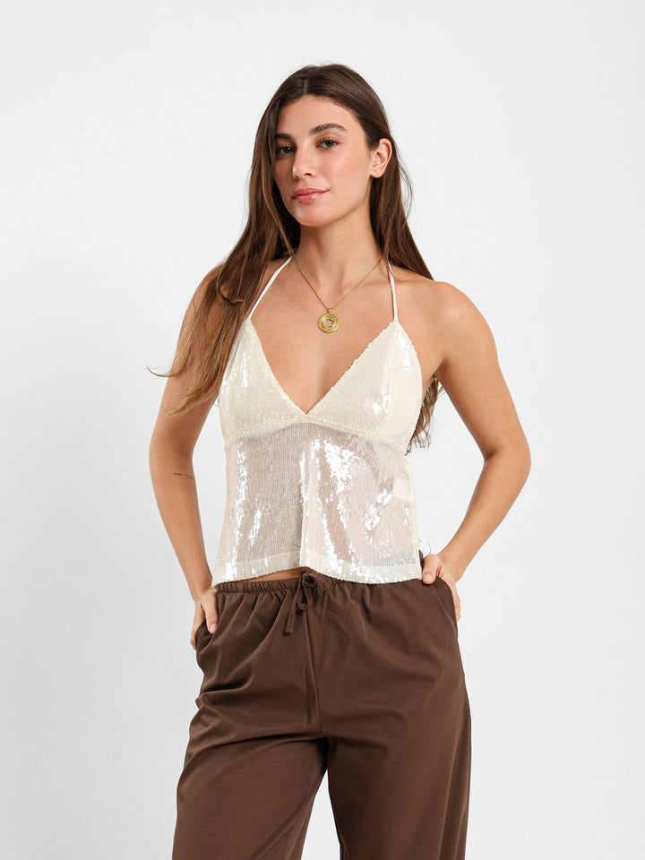 Shiny Spaghetti Strap Top