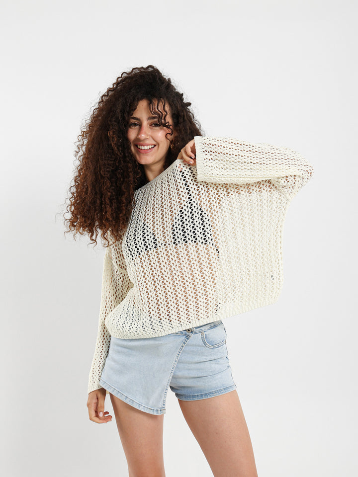 Loose Long Sleeve Tricot Top