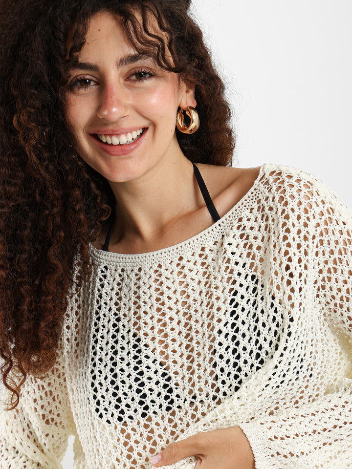 Loose Long Sleeve Tricot Top