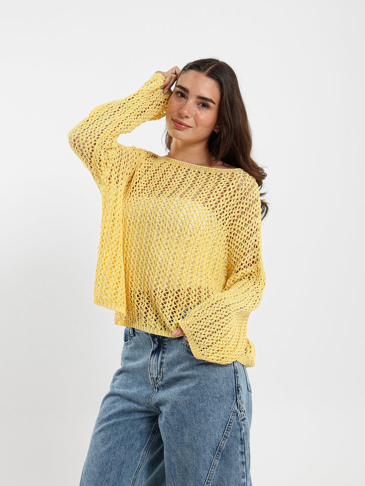 Loose Long Sleeve Tricot Top