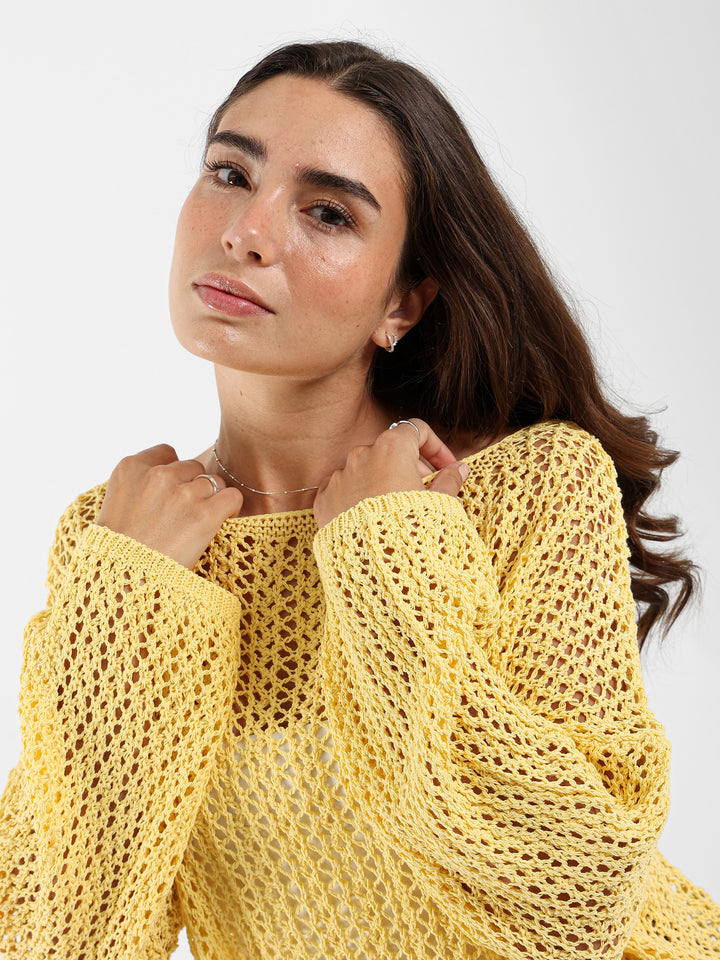 Loose Long Sleeve Tricot Top