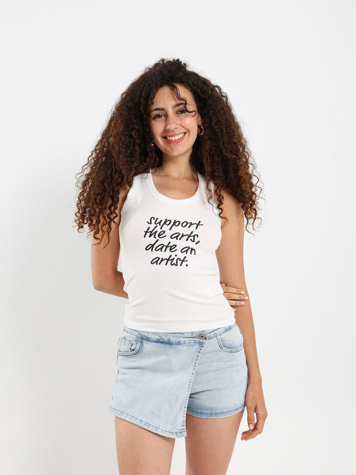 Support The Arts Slogan Tank Top