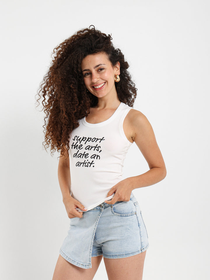 Support The Arts Slogan Tank Top