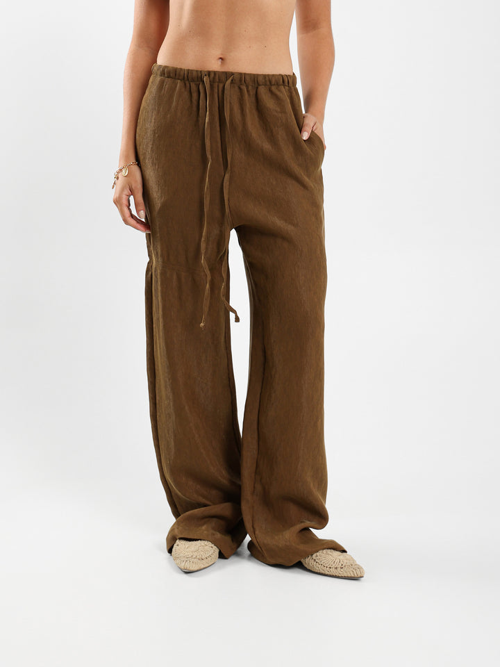 Textured Wide Leg Pants