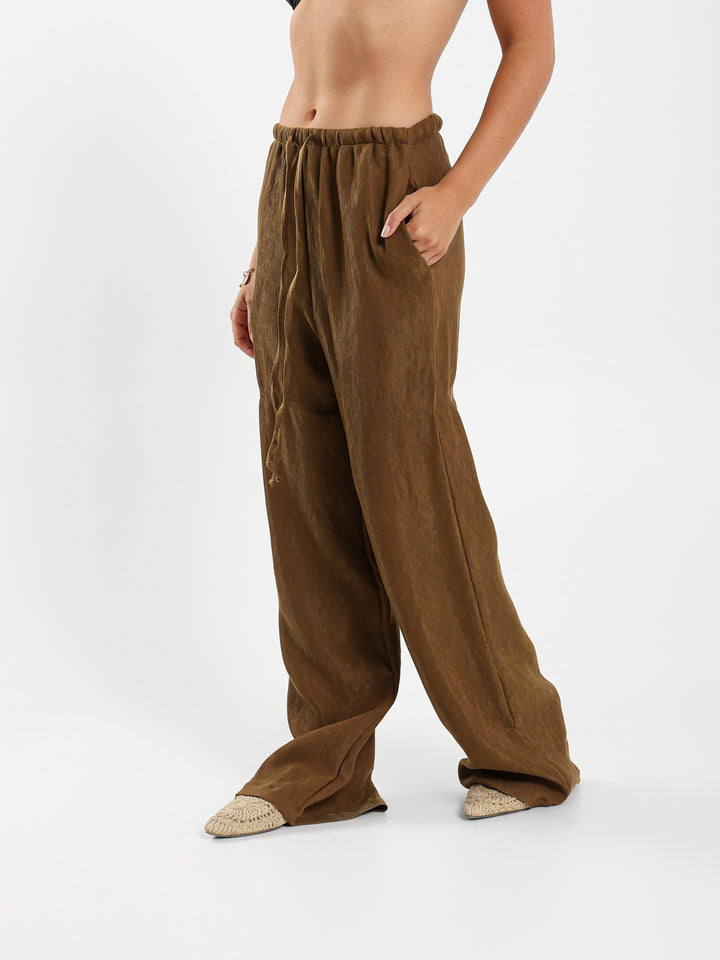 Textured Wide Leg Pants