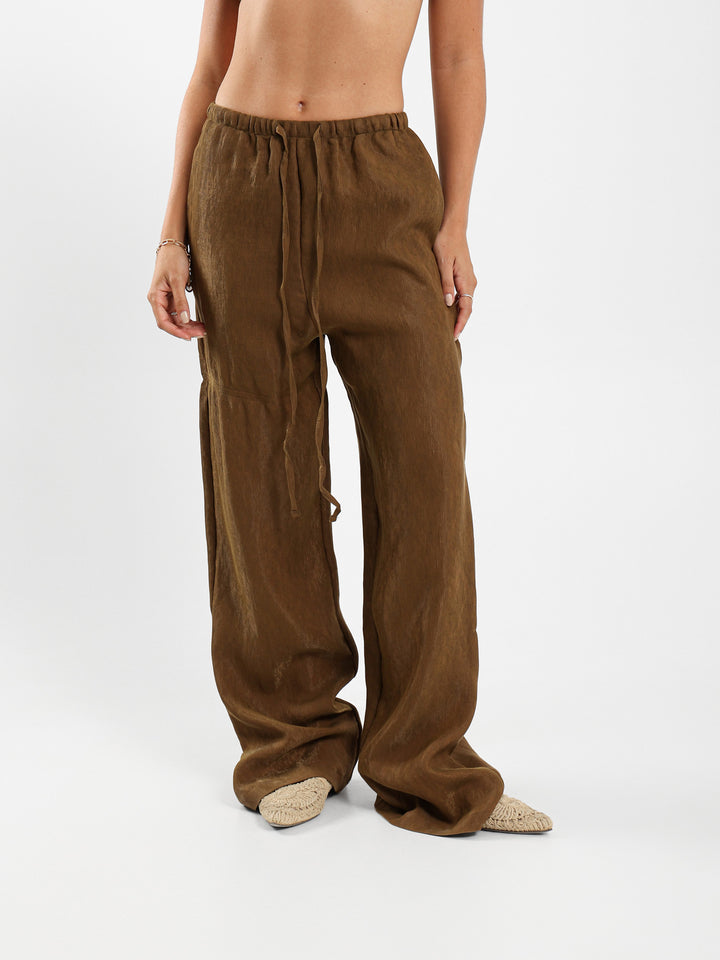 Textured Wide Leg Pants