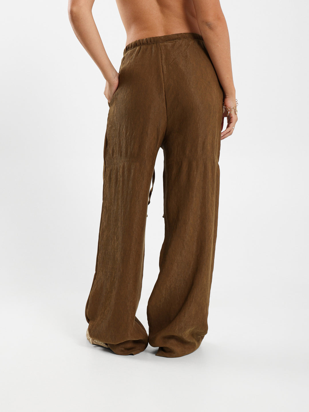 Textured Wide Leg Pants