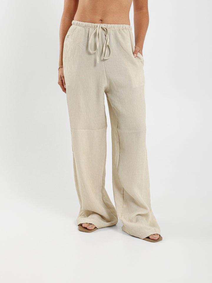 Textured Wide Leg Pants