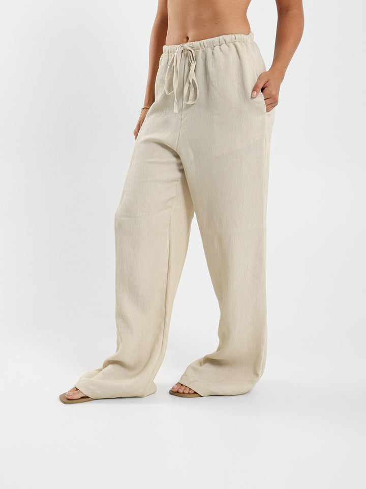 Textured Wide Leg Pants