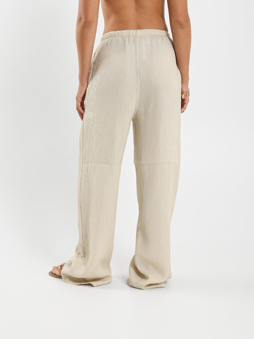 Textured Wide Leg Pants