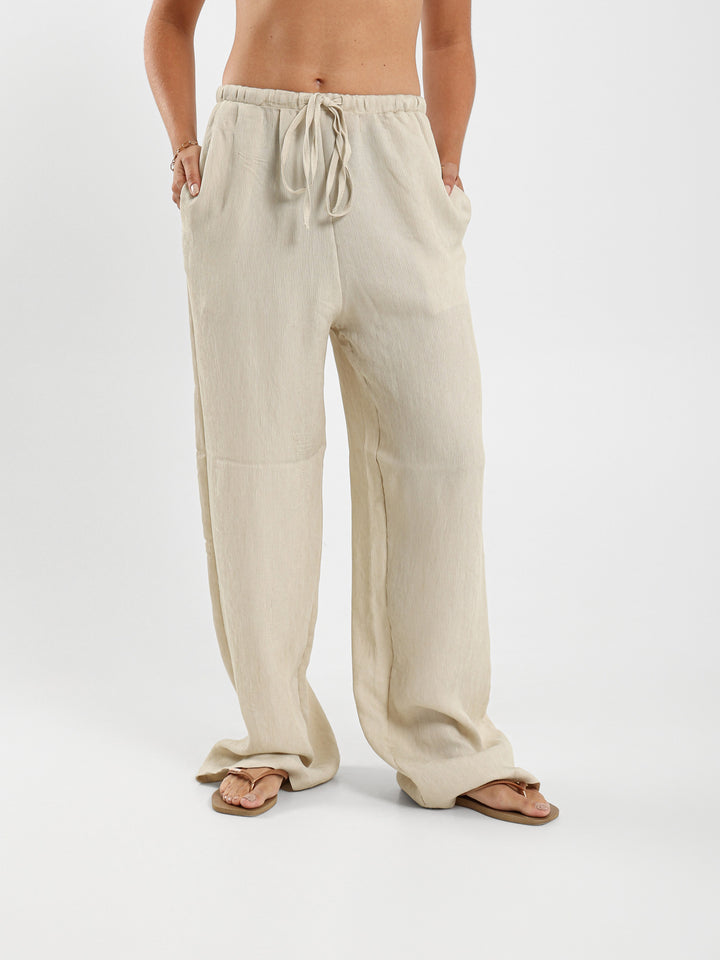 Textured Wide Leg Pants