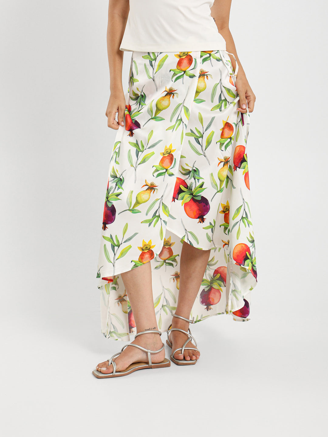 Wrap Around Skirt With All-Over Print