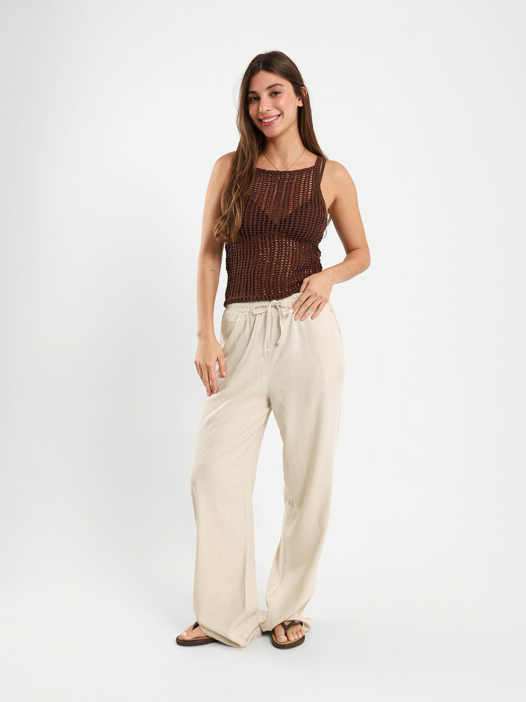 Sleeveless Tricot Top