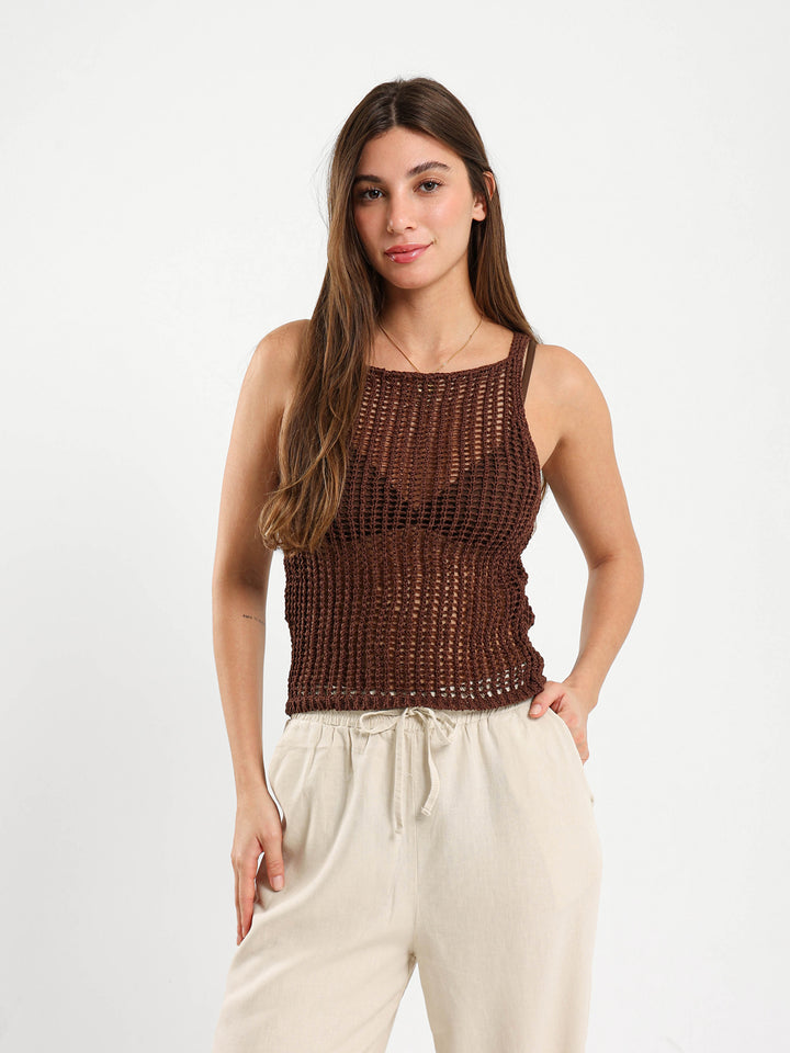 Sleeveless Tricot Top