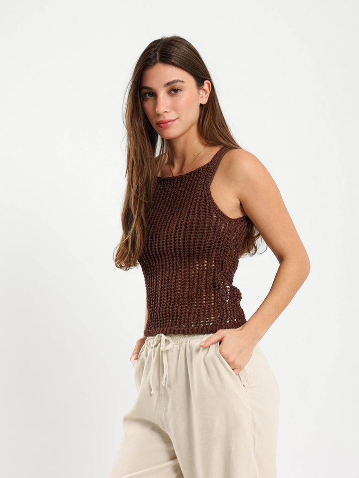 Sleeveless Tricot Top