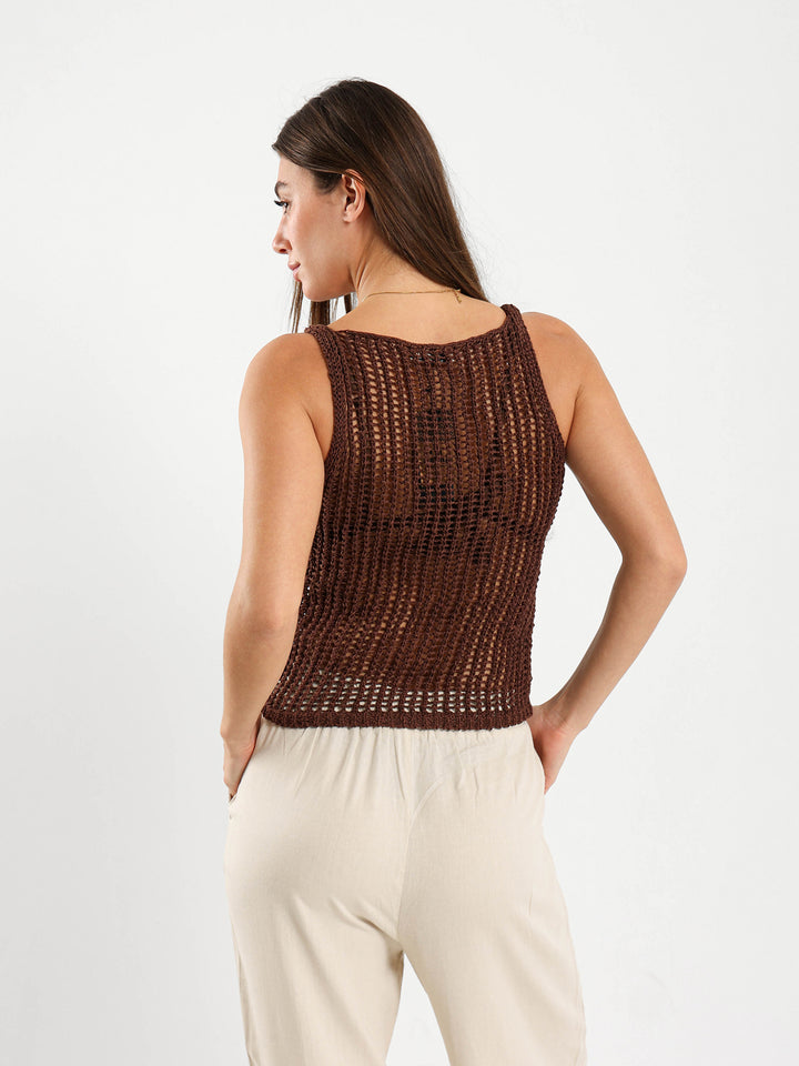 Sleeveless Tricot Top