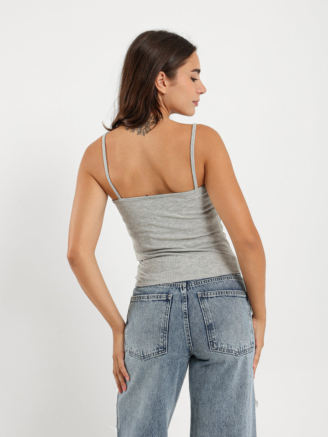 Fitted Strappy Top With Lace