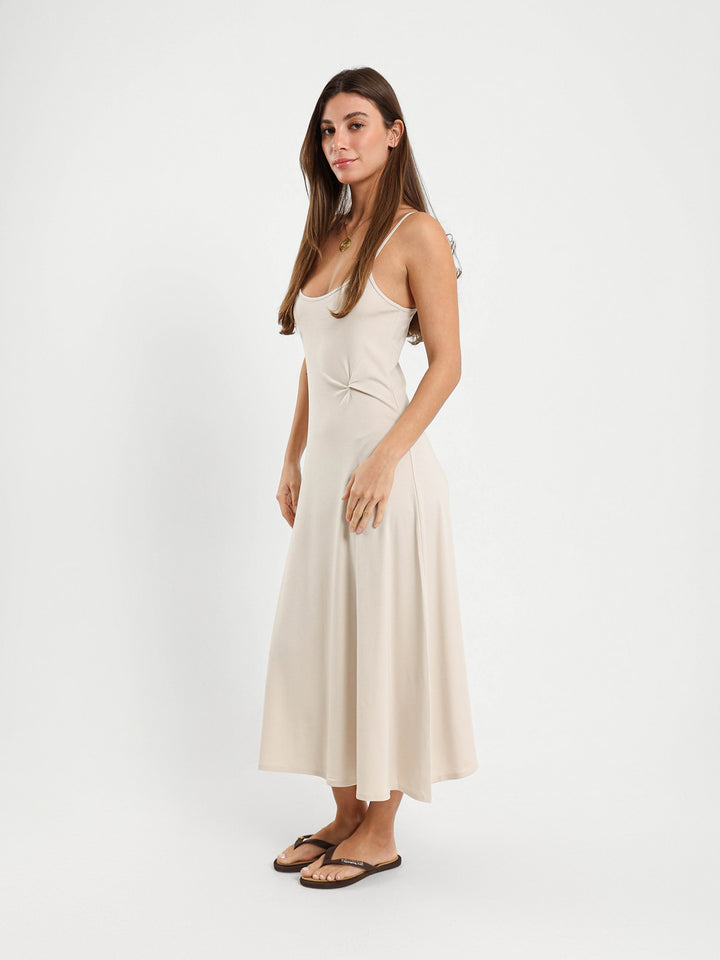 Spaghetti Straps Dress With Waist Knot