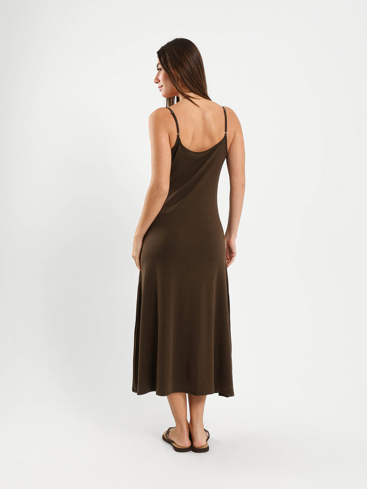 Spaghetti Straps Dress With Waist Knot