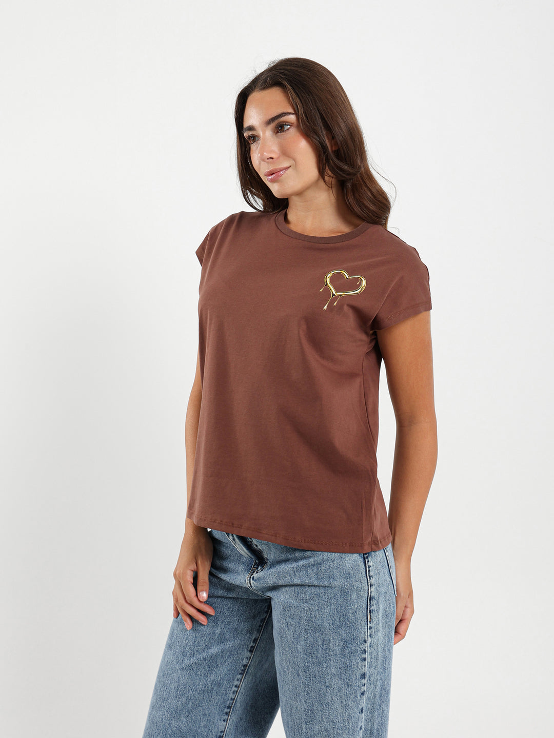 Gold Heart Sleeve T-Shirt