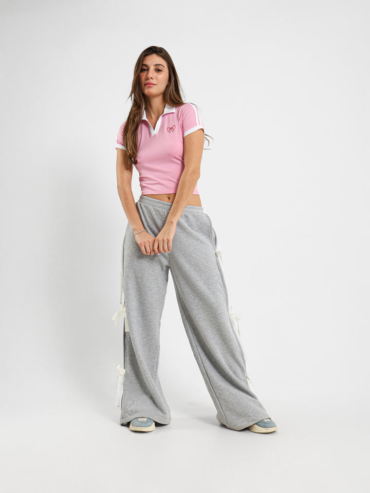 Polo Tee With Bow Embroidery