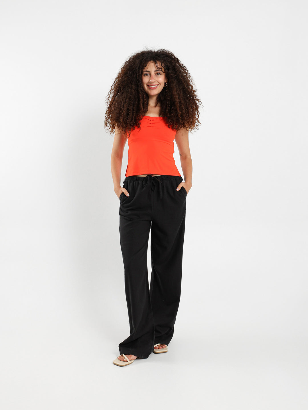 Halter Neck Top With Front Ruching