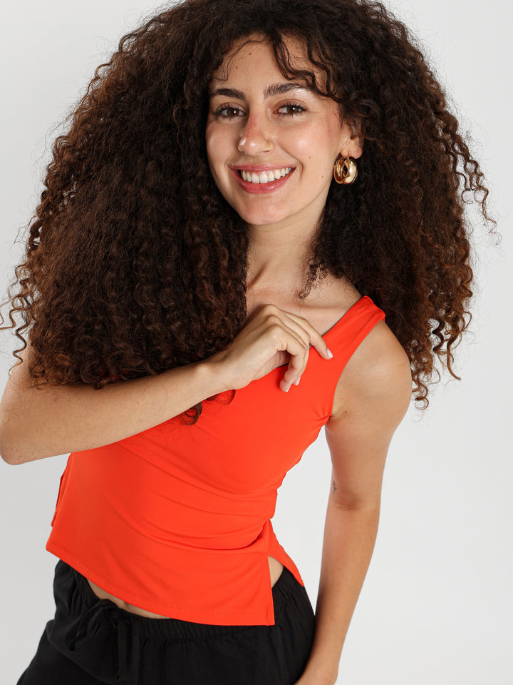 Halter Neck Top With Front Ruching