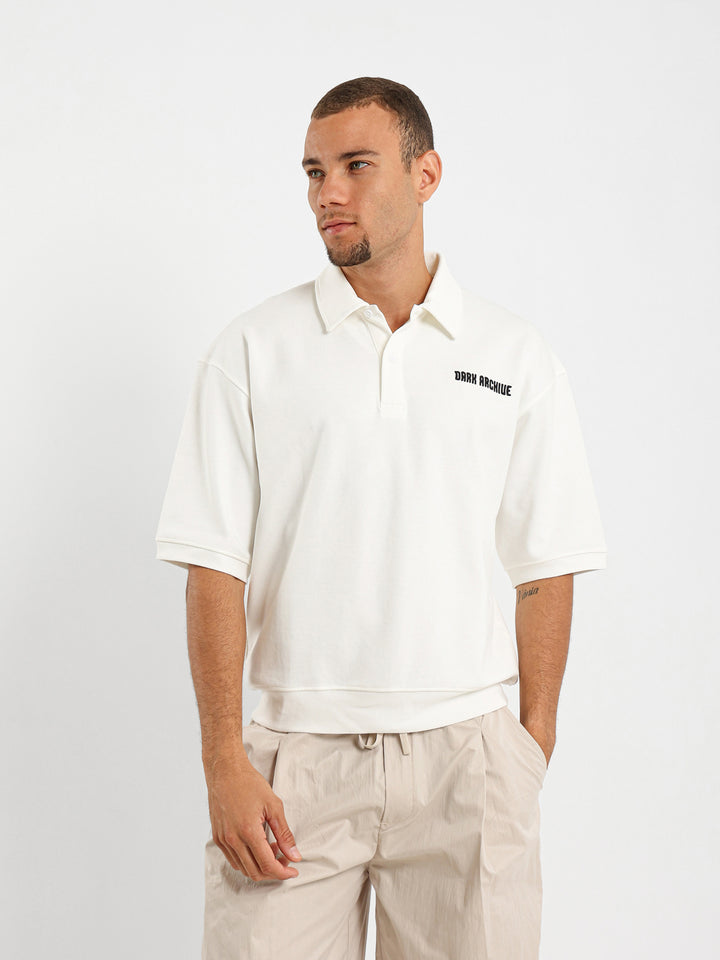Oversized Placement Print Polo