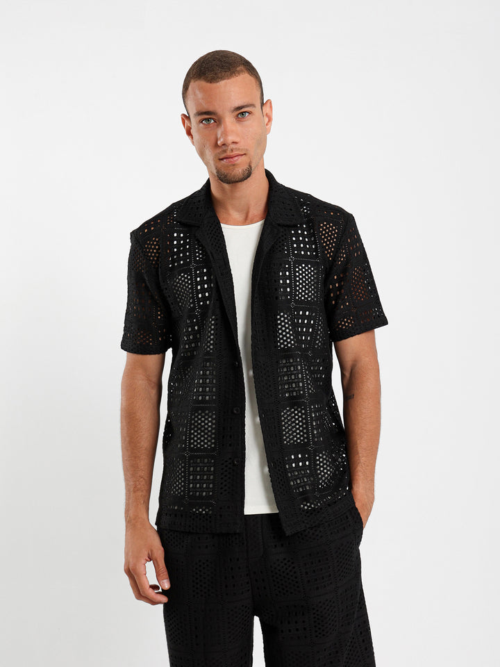 Relaxed Textured Flower Shirt