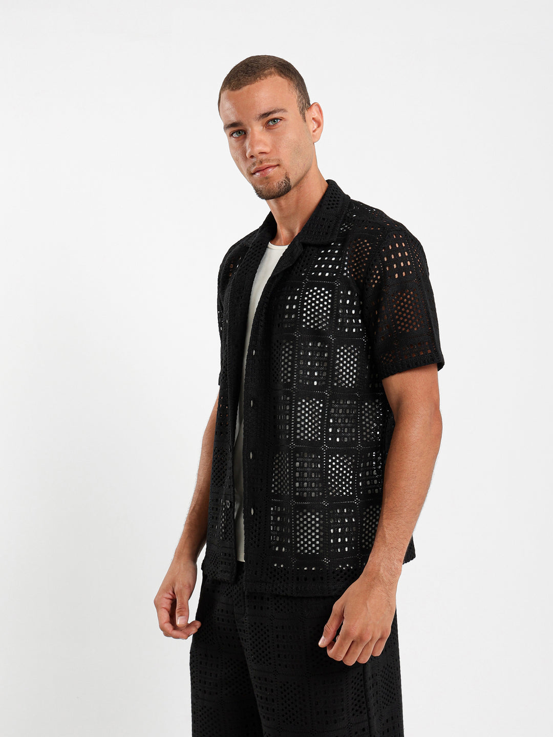 Relaxed Textured Flower Shirt