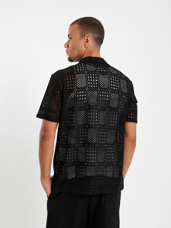 Relaxed Textured Flower Shirt