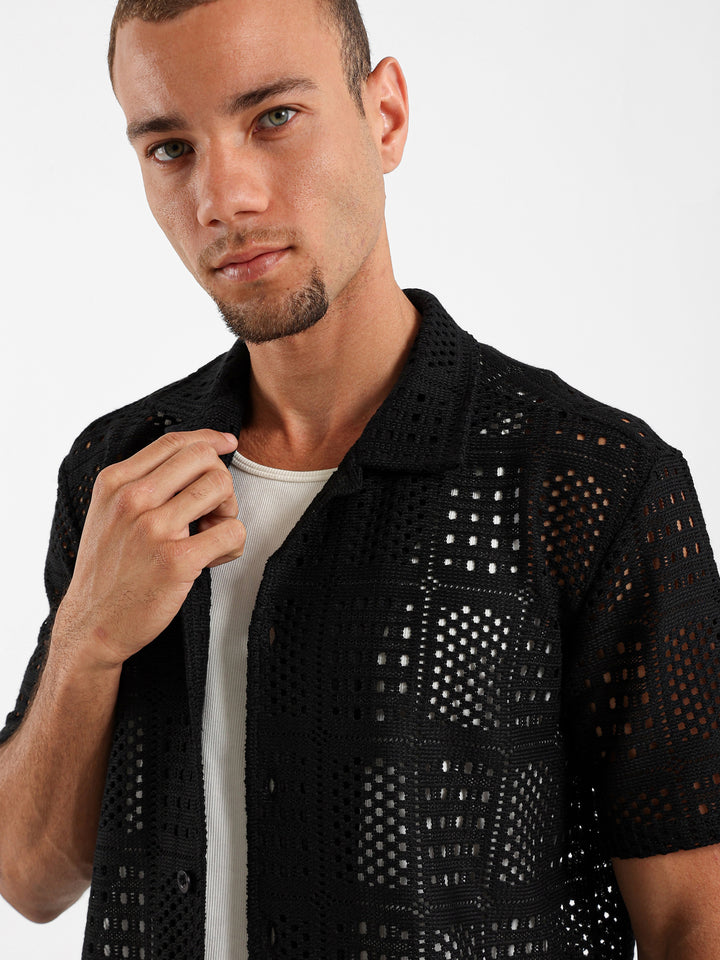 Relaxed Textured Flower Shirt
