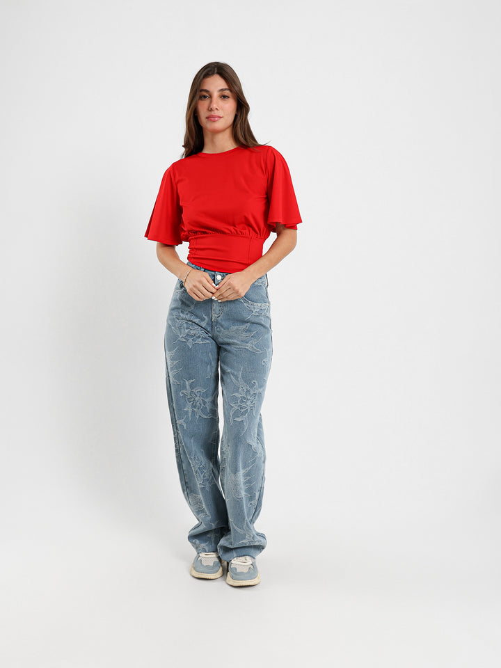 Off Shoulder Draped Crop Top