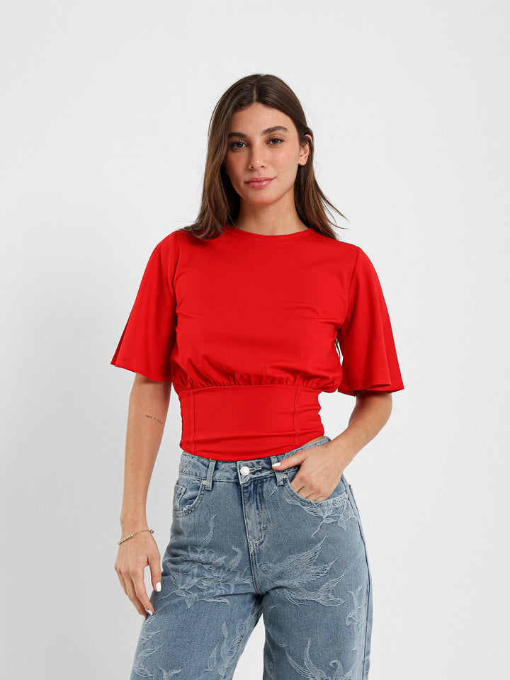 Off Shoulder Draped Crop Top