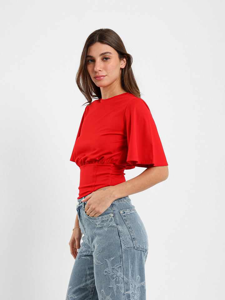 Off Shoulder Draped Crop Top