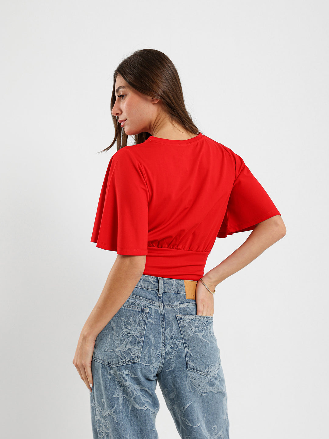 Off Shoulder Draped Crop Top