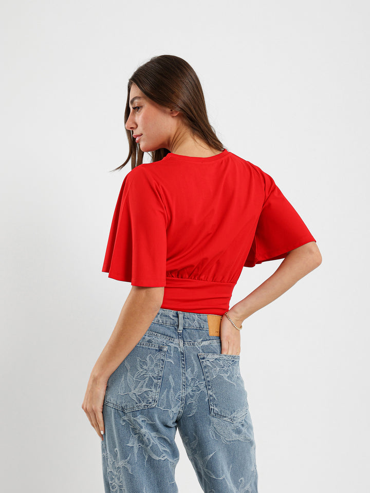 Off Shoulder Draped Crop Top