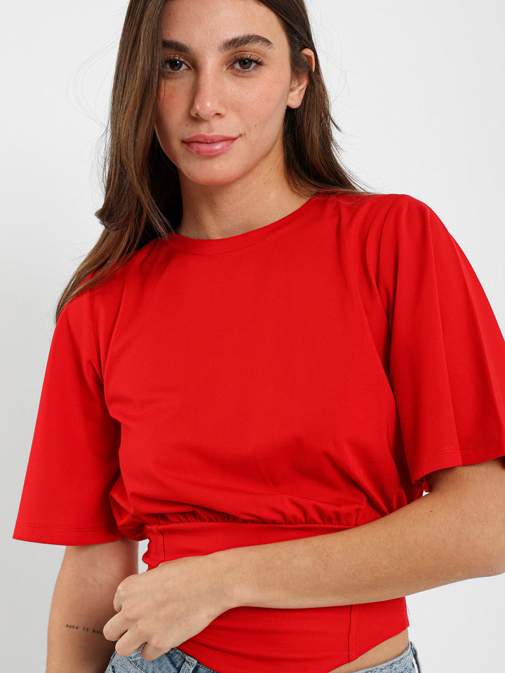 Off Shoulder Draped Crop Top