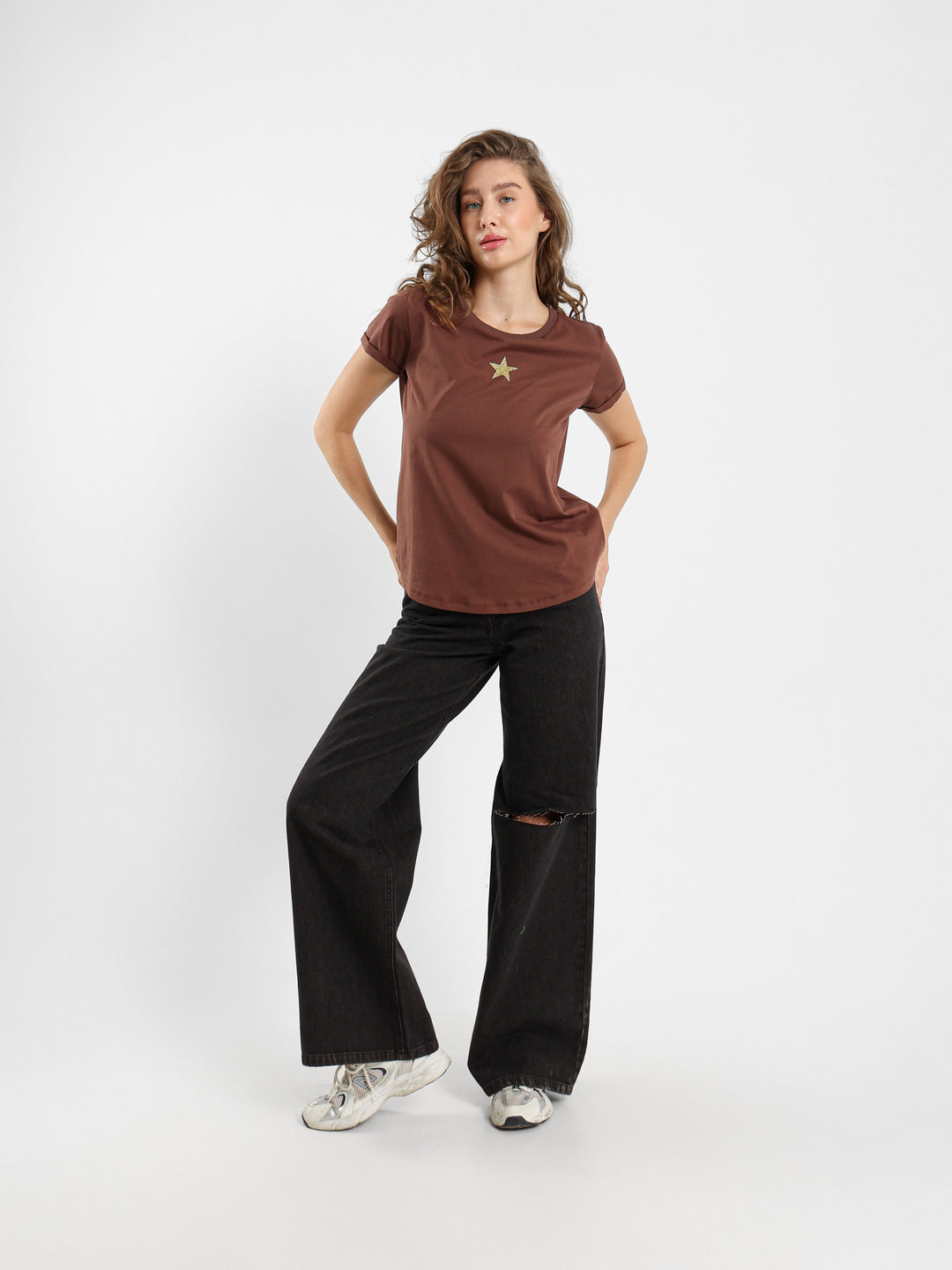 Star Patch Print T-Shirt