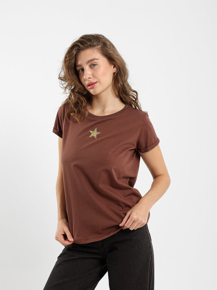 Star Patch Print T-Shirt