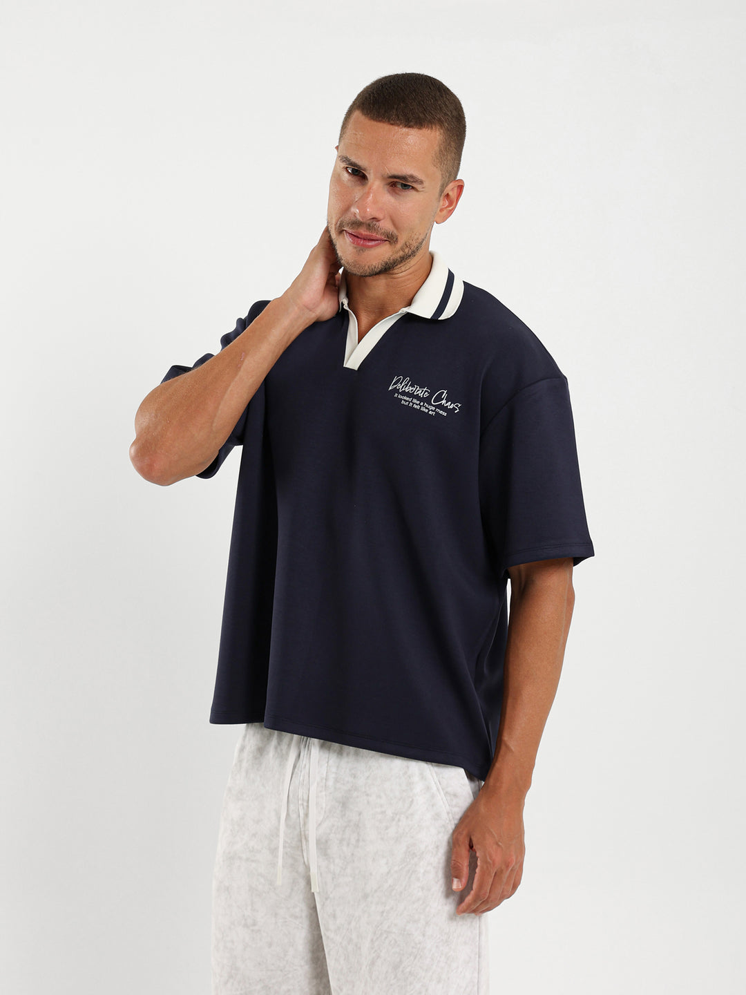 Contrast Collar Polo Shirt